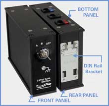Model 9074 RJ45 A/B/OFFLINE Network Switch, DIN Rail Mounting, Cat5e Compliant